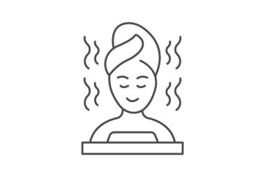 Sauna ince çizgi simgesi, vektör, piksel mükemmel, illüstratör dosyası
