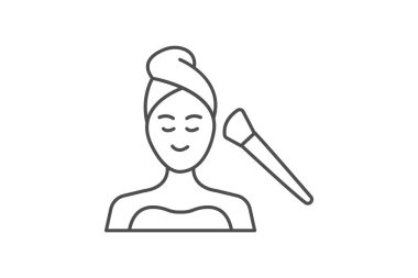 Yüz Tedavi İnce Çizgisi simgesi, vektör, piksel mükemmel, illüstratör dosyası