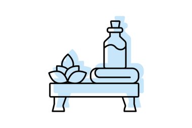 Spa Rahatlama renk gölge ince çizgi simgesi, vektör, piksel mükemmel, illüstratör dosyası