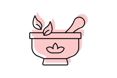 Bitkisel renk gölge ince çizgi simgesi, vektör, piksel mükemmel, illüstratör dosyası