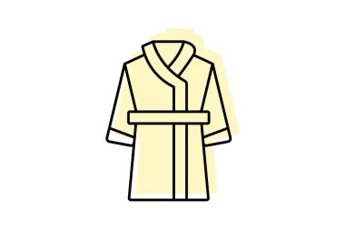 Bornoz rengi gölge ince çizgi simgesi, vektör, piksel mükemmel, illüstratör dosyası