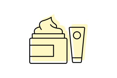 Krem rengi gölge ince çizgi simgesi, vektör, piksel mükemmel, illüstratör dosyası