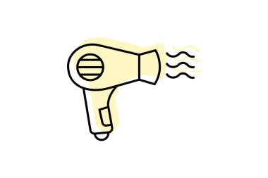 Saç kurutma renk gölge ince simgesi, vektör, piksel mükemmel, illüstratör dosyası