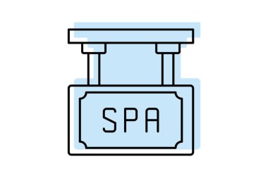 Spa İmza Panosu renk gölge ince çizgi simgesi, vektör, piksel mükemmel, illüstratör dosyası