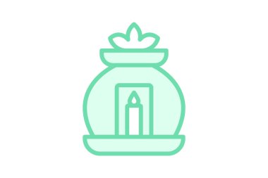 Aromaterapi duoton çizgi simgesi, vektör, piksel mükemmel, illüstratör dosyası