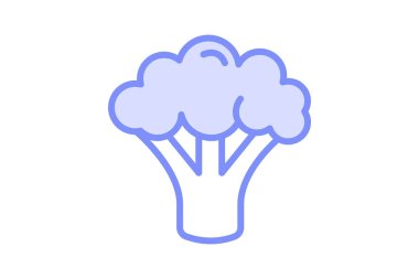 Brokoli duoton çizgi simgesi, vektör, piksel mükemmel, illüstratör dosyası