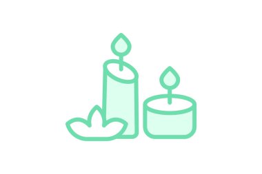 Aromaterapi mumları duoton çizgi simgesi, vektör, piksel mükemmel, illüstratör dosyası