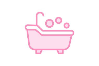 Küvet duoton çizgi simgesi, vektör, piksel mükemmel, illüstratör dosyası