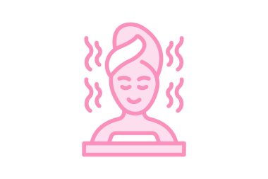 Sauna duotone satır simgesi, vektör, piksel mükemmel, illüstratör dosyası