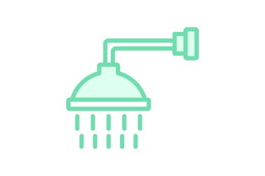 Duş duşu çizgi simgesi, vektör, piksel mükemmel, illüstratör dosyası