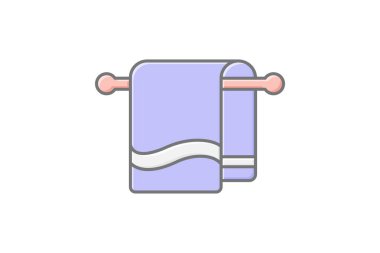 Havlu doğrusal renk simgesi, vektör, piksel mükemmel, illüstratör dosyası