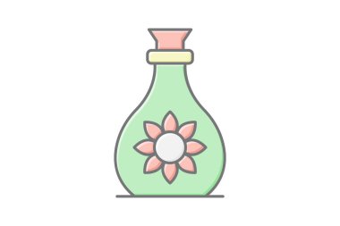 Temel şişe doğrusal renk simgesi, vektör, piksel mükemmel, illüstratör dosyası