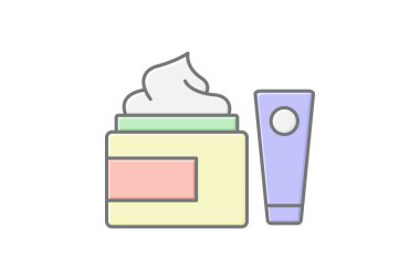 Krem doğrusal renk simgesi, vektör, piksel mükemmel, illüstratör dosyası