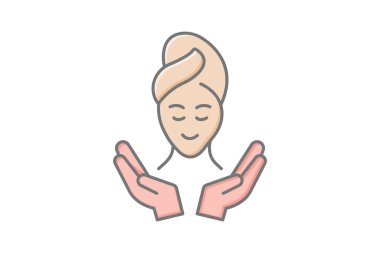 Güzellik doğrusal renk simgesi, vektör, piksel mükemmel, illüstratör dosyası