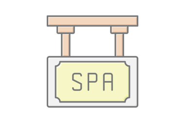 Spa İmzası doğrusal renk simgesi, vektör, piksel mükemmel, illüstratör dosyası
