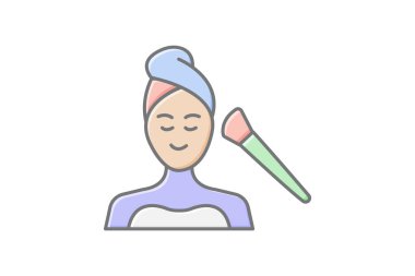 Yüz tedavisi doğrusal renk simgesi, vektör, piksel mükemmel, illüstratör dosyası