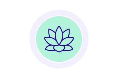 Lotus çiçeği renk çemberi simgesi, vektör, piksel mükemmel, illüstratör dosyası