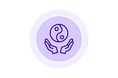 Yin Yang renk çemberi simgesi, vektör, piksel mükemmel, illüstratör dosyası