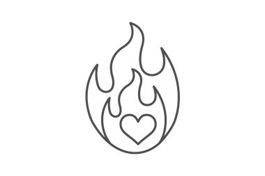 Tutku ince çizgi simgesi, vektör, piksel mükemmel, illüstratör dosyası