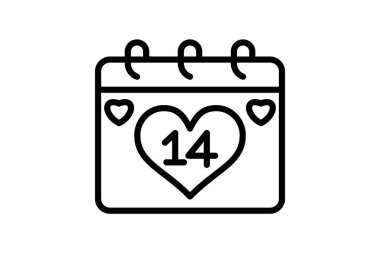 Sevgililer günü kalp çizgisi biçim vektör tasarımı