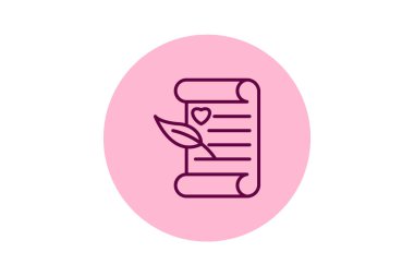 Aşk Şiiri beşgeni, vektör, piksel mükemmel, illüstratör dosyası