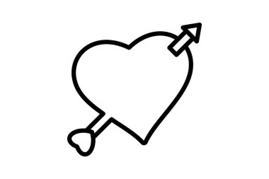 Aşk tanrısı çizgi simgesi, vektör, piksel mükemmel, illüstratör dosyası