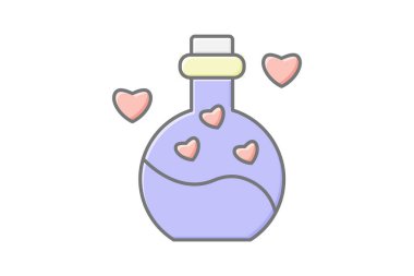 Aşk İksiri doğrusal renk simgesi, vektör, piksel mükemmel, illüstratör dosyası