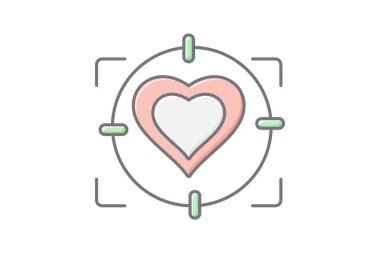 Love Target doğrusal renk simgesi, vektör, piksel mükemmel, illüstratör dosyası