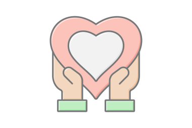 Şefkat doğrusal renk simgesi, vektör, piksel mükemmel, illüstratör dosyası