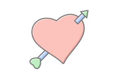 Cupid doğrusal renk simgesi, vektör, piksel mükemmel, illüstratör dosyası