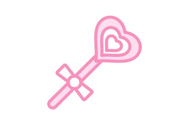 Lolipop Love duotone satır simgesi, vektör, piksel mükemmel, illüstratör dosyası