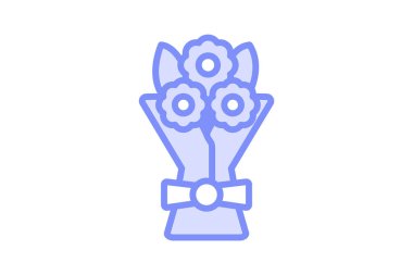 Çiçek buketi çizgi simgesi, vektör, piksel mükemmel, illüstratör dosyası