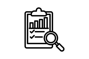 İnceleme Satırı simgesi, vektör, piksel mükemmel, illüstratör dosyası