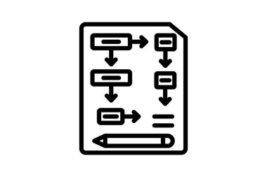 Denetim Çizgisi Planlama simgesi, vektör, piksel mükemmel, illüstratör dosyası