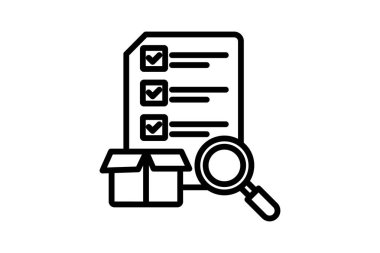 Kalite Denetim Satırı simgesi, vektör, piksel mükemmel, illüstratör dosyası