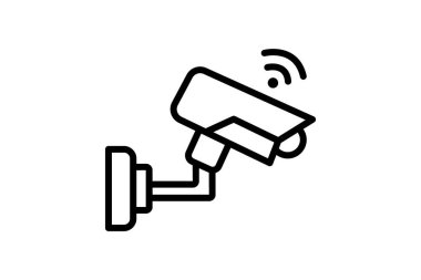 Gözetim kamerası çizgi simgesi, vektör, piksel mükemmel, illüstratör dosyası