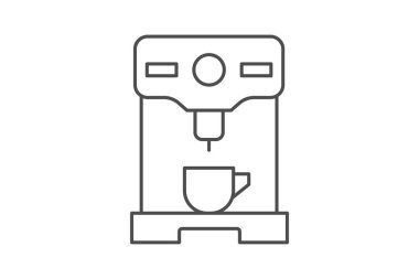 Kahve denetimi ince simgesi, vektör, piksel mükemmel, illüstratör dosyası