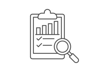 İnceleme İnceleme İnce Çizgi simgesi, vektör, piksel mükemmel, illüstratör dosyası