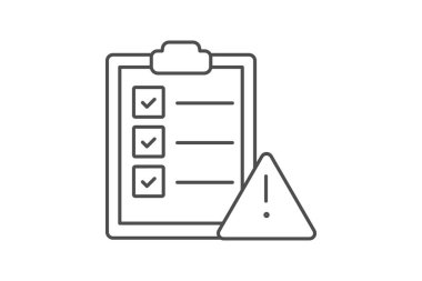 Teftiş Risk Değerlendirme İnce çizgi simgesi, vektör, piksel mükemmel, illüstratör dosyası
