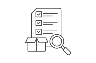 Kalite Denetim İnceleme simgesi, vektör, piksel mükemmel, illüstratör dosyası