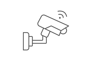 Gözetim kamerası ince çizgi simgesi, vektör, piksel mükemmel, illüstratör dosyası