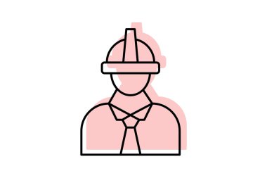 Teftiş Uzmanı Renk Gölgesi İnce çizgi simgesi, vektör, piksel mükemmel, illüstratör dosyası