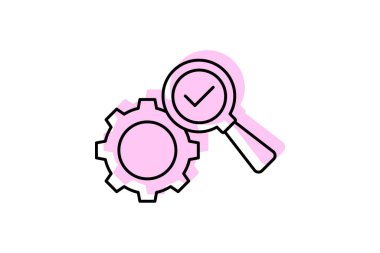 Görsel Teftiş renk gölge ince çizgi simgesi, vektör, piksel mükemmel, illüstratör dosyası