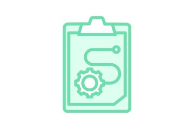 Denetim Prosedürü duotone satır simgesi, vektör, piksel mükemmel, illüstratör dosyası