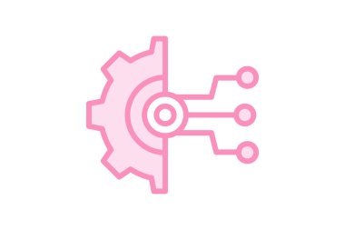 Dijital Dönüşüm duoton çizgi simgesi, vektör, piksel mükemmel, illüstratör dosyası