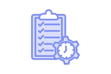 Denetim Verimliliği duotone satır simgesi, vektör, piksel mükemmel, illüstratör dosyası