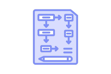 Denetim Planlama duoton satır simgesi, vektör, piksel mükemmel, illüstratör dosyası