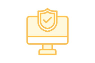 Kalkan duoton satır simgesi, vektör, piksel mükemmel, illüstratör dosyası