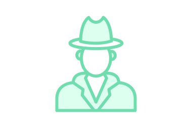 Müfettiş Şapka duotone satır simgesi, vektör, piksel mükemmel, illüstratör dosyası