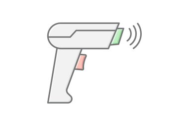 Barkod tarayıcı doğrusal renk simgesi, vektör, piksel mükemmel, illüstratör dosyası